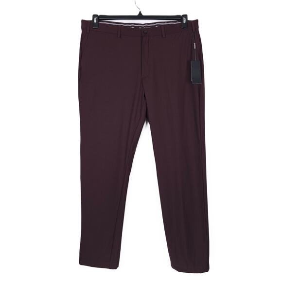 Michael Kors Men's Classic-Fit Stretch Dress Pants Blackberry Wine 36x32 NWT - Picture 2 of 6